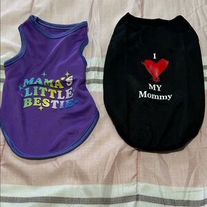 Purple and Black Dog Sleeveless Tops Set